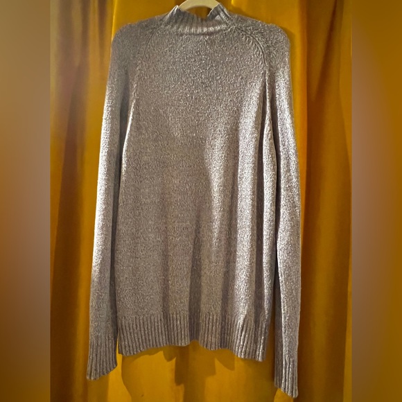 Wintersilks vintage 100% silk gray mock neck sweater size M - Picture 2 of 5